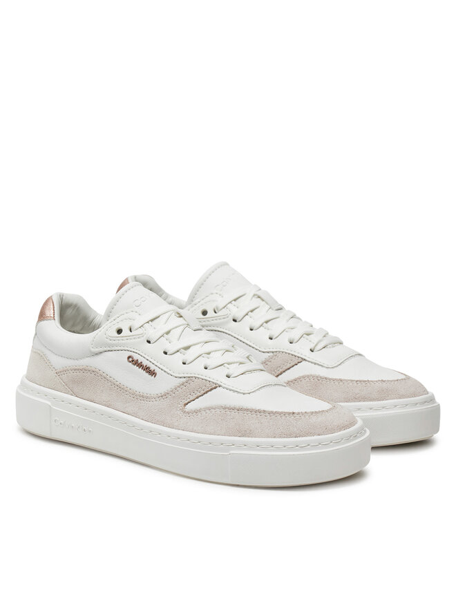 Calvin Klein Snīkeri Calvin Klein Cupsole Lace Up W/Ml Mix M HW0HW02114 Balts