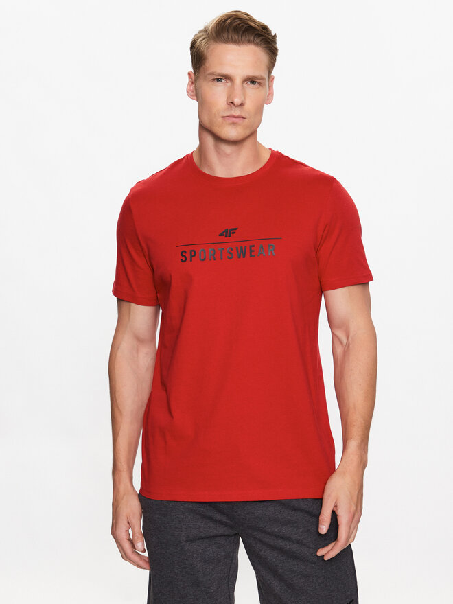 4F 4F Marškinėliai 4FSS23TTSHM539 Raudona Regular Fit