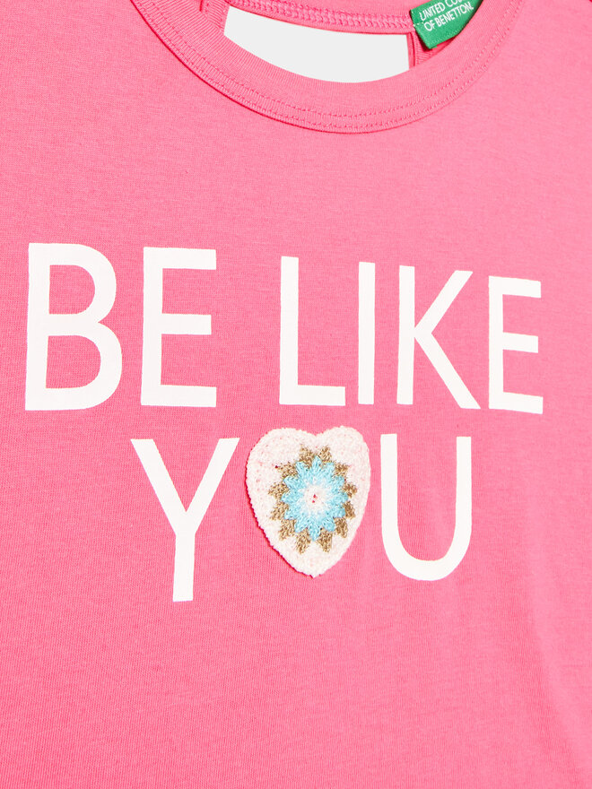 United Colors Of Benetton United Colors Of Benetton T-Shirt 3096C10BW Rosa Regular Fit
