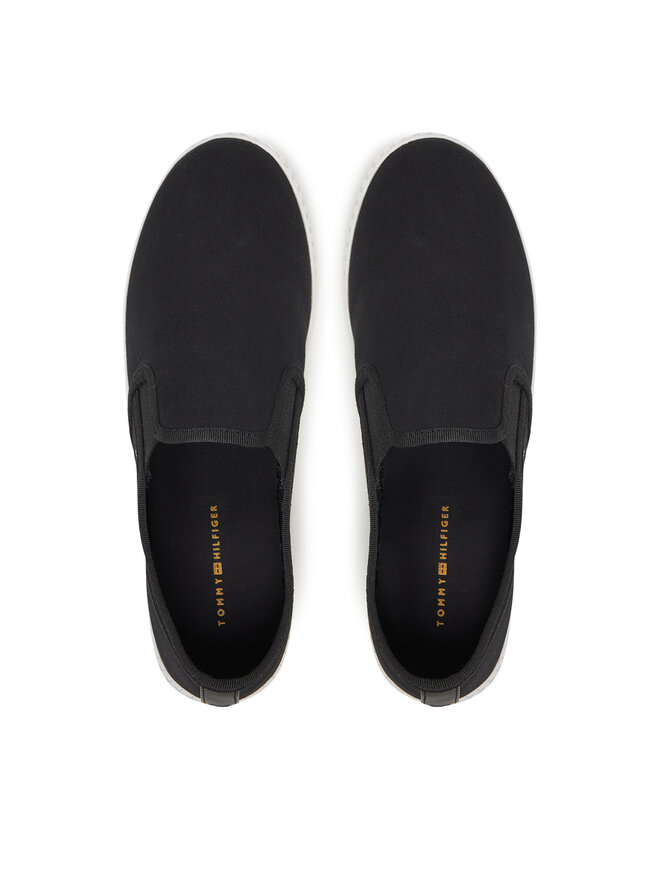Tommy Hilfiger Sneakers aus Stoff Tommy Hilfiger Canvas Slip-On Sneaker FW0FW08640 Schwarz