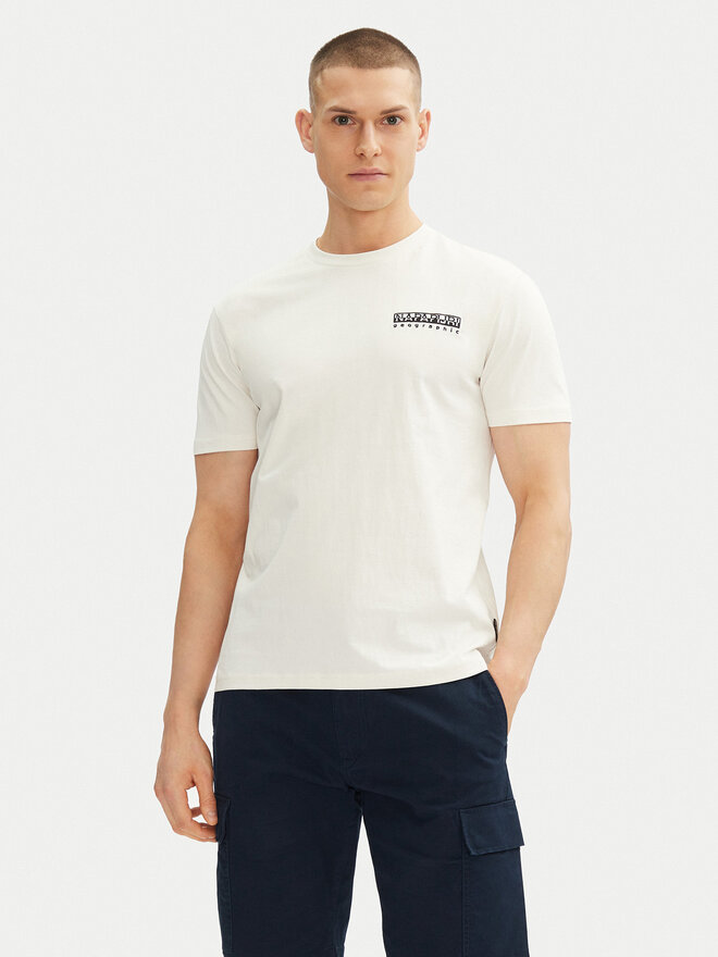 Napapijri Napapijri Majica S-Vignoni Back SS NP0A4ILXN1A1 Bela Regular Fit