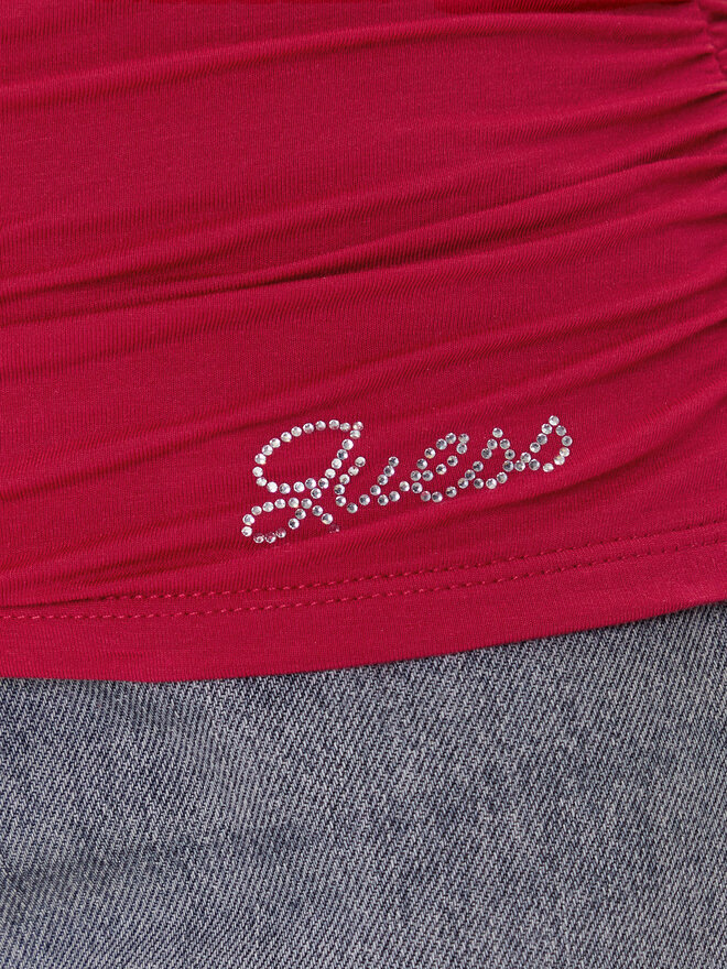 Guess Guess Top W5YP28 KACM2 Rdeča Regular Fit
