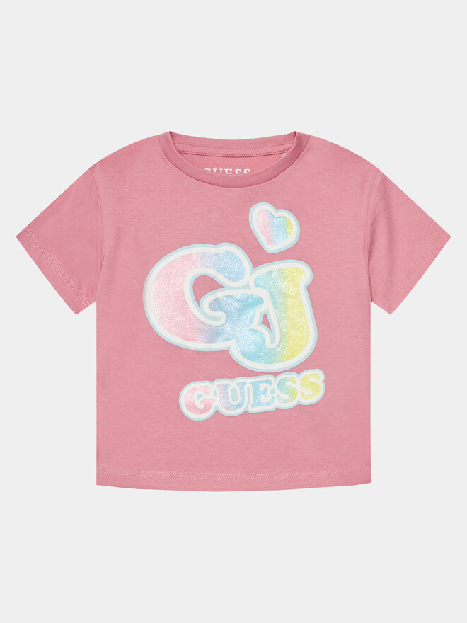 Guess Guess Póló K4RI28 K8HM0 Rózsaszín Boxy Fit