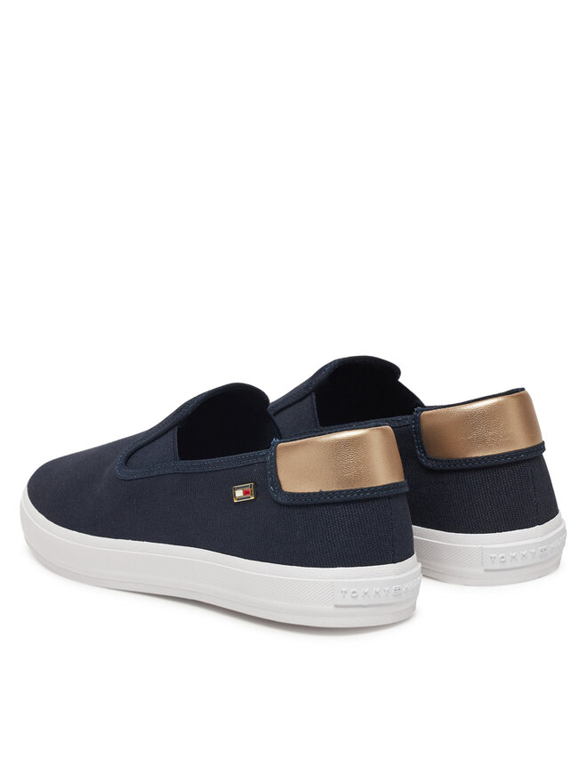 Tommy Hilfiger Tenisky Tommy Hilfiger Vulc Canvas Slip-On Sneaker FW0FW08645 Tmavomodrá
