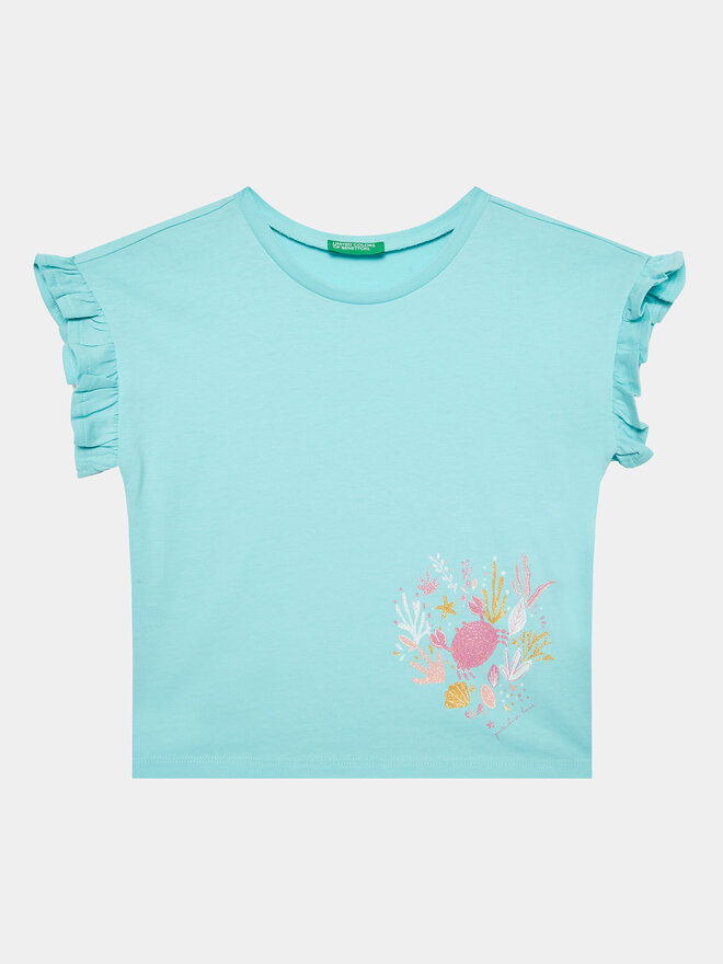 United Colors Of Benetton United Colors Of Benetton Majica 3096G1093 Modra Regular Fit