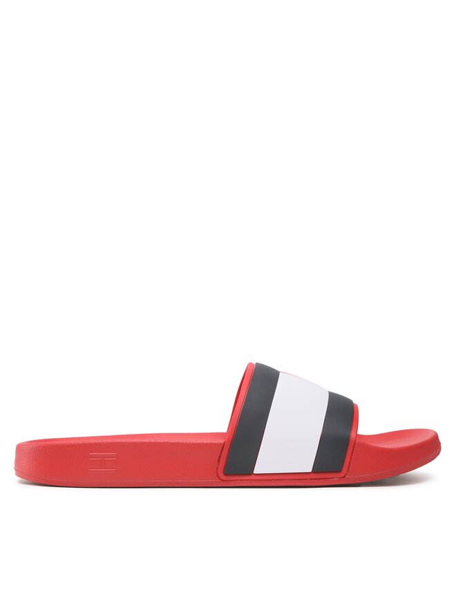 Tommy Hilfiger Klapki Tommy Hilfiger Rubber Th Flag Pool Slide FM0FM04263 Czerwony