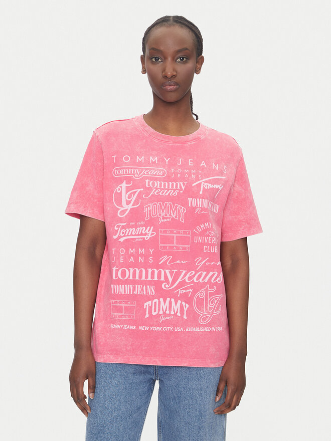 Tommy Jeans Tommy Jeans Marškinėliai Multi Brand DW0DW20923 Rožinė Relaxed Fit
