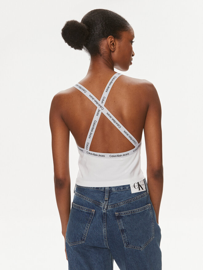 Calvin Klein Jeans Calvin Klein Jeans Top Logo J20J223110 Weiß Slim Fit