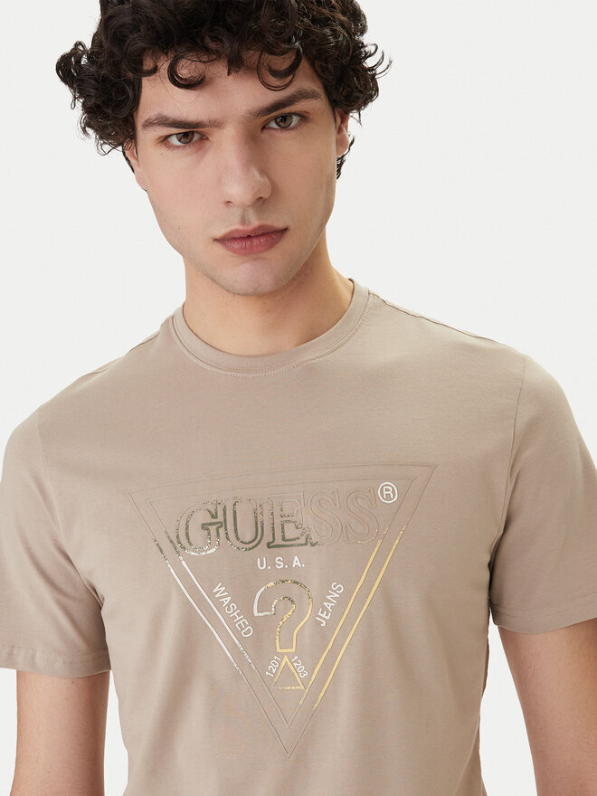 Guess Guess T-Shirt M6GI11 K2992 Beige Slim Fit