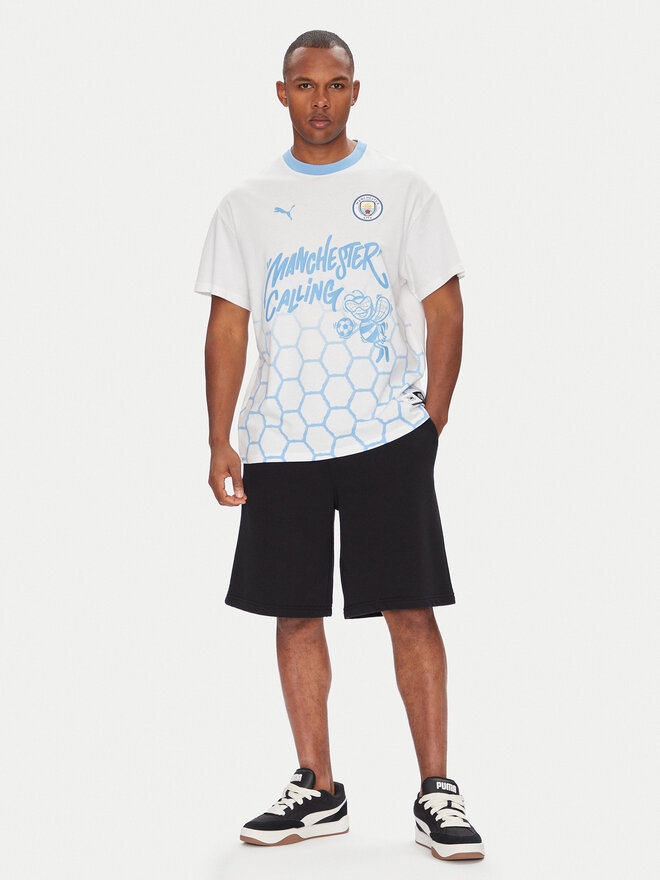 Puma Puma Marškinėliai CWC Hoops x Man City 631695 Balta Regular Fit
