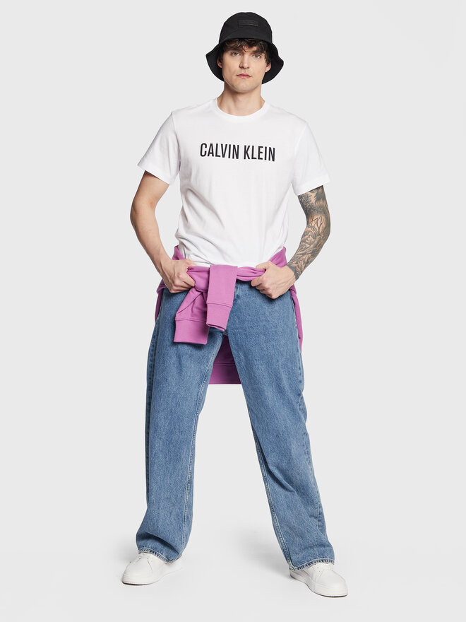 Calvin Klein Swimwear Calvin Klein Swimwear Póló Logo KM0KM00836 Fehér Regular Fit