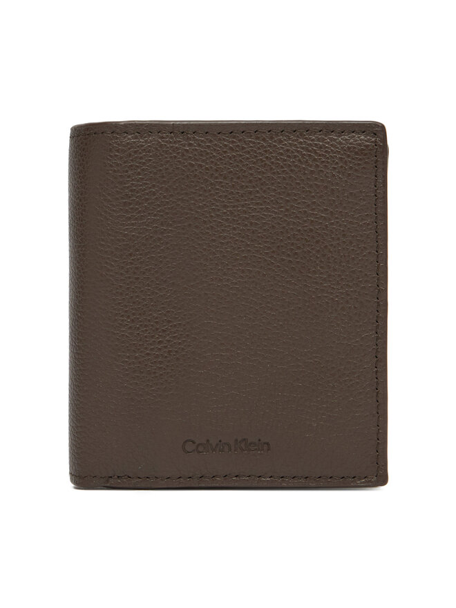 Calvin Klein Велике Чоловіче Портмоне Calvin Klein Micropebble Comp Trifold W Coin LV04D1034G Коричневий