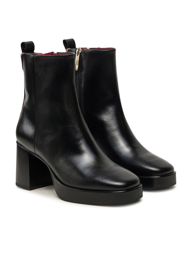 Tommy Hilfiger Μποτάκια Tommy Hilfiger Premium Leather High Heel Bootie FW0FW08100 Μαύρο