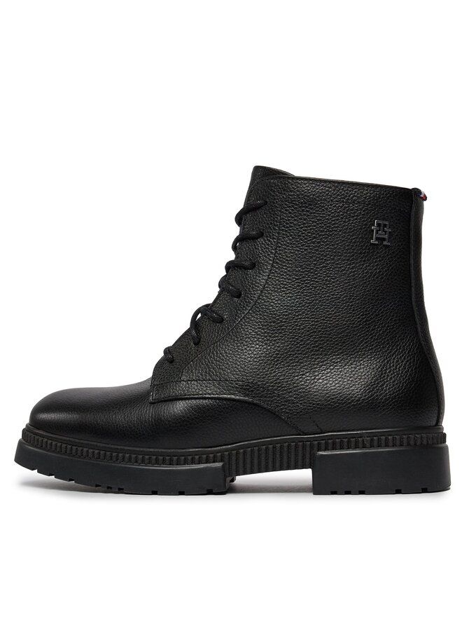 Tommy Hilfiger Čižmy Tommy Hilfiger Comfort Cleated Termo Lth Boot FM0FM04651 Čierna