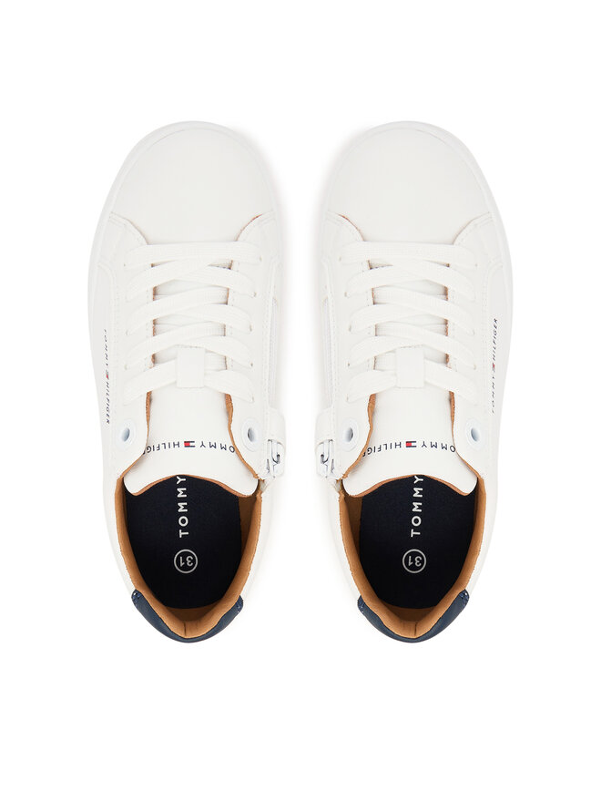 Tommy Hilfiger Snīkeri Tommy Hilfiger Low Cut Lace Up Sneaker T3X9-34091-1355 S Balts