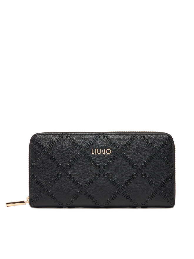 Liu Jo Голям дамски портфейл Liu Jo Ecs Xl Zip Around AF5170 E0538 Черен