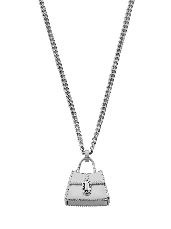 Marc Jacobs Naszyjnik Marc Jacobs The St. Marc Cuban-Link Chain Necklace 2F3JNC001J37 Srebrny