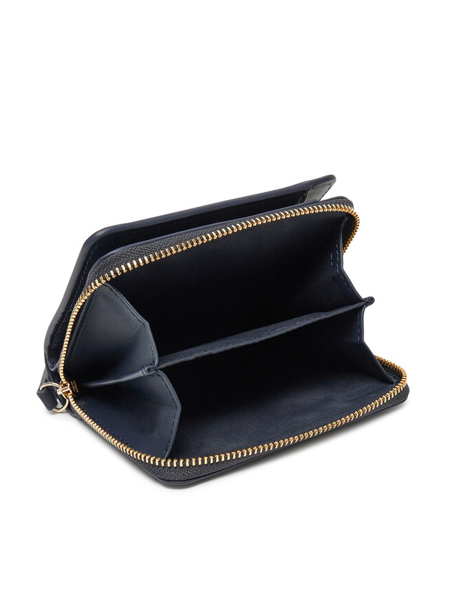 Tommy Hilfiger Mały Portfel Damski Tommy Hilfiger Th Logotape Med Za AW0AW17408 Granatowy