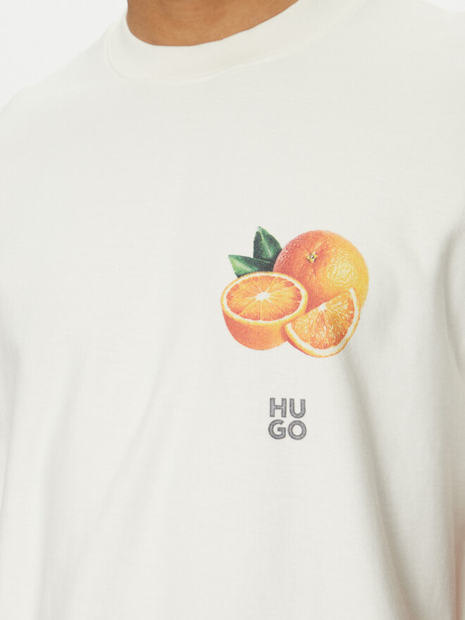 HUGO HUGO Camiseta Dartiee 50537576 Écru Oversize