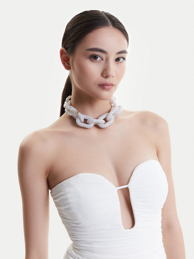 Elisabetta Franchi Намисто Elisabetta Franchi 2J2518/V037-S623 Білий