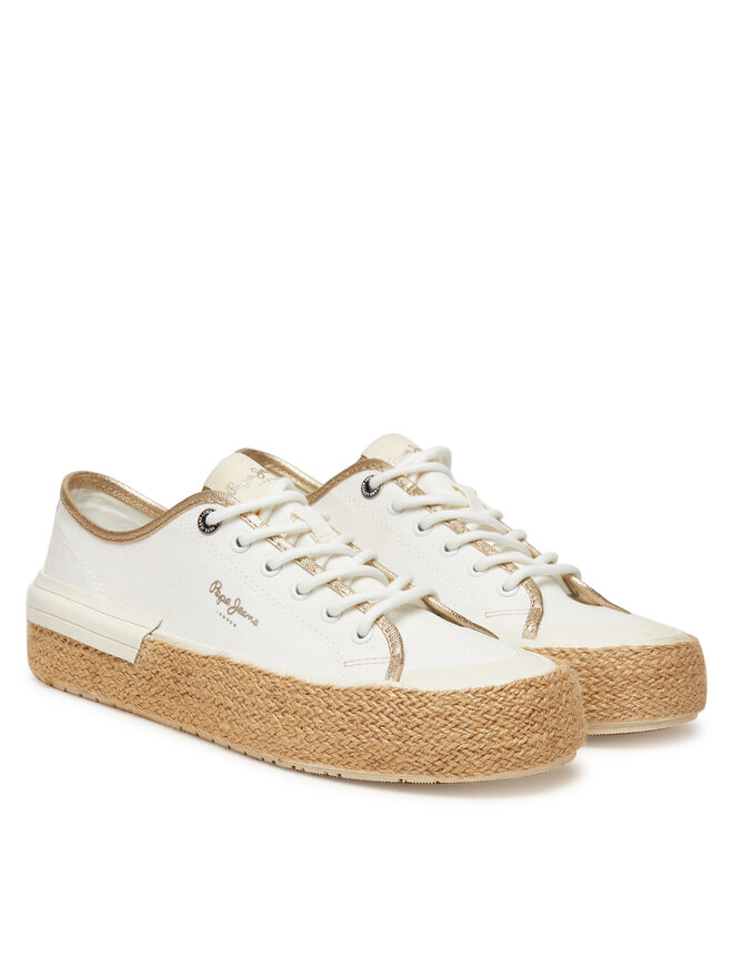 Pepe Jeans Espadryle Pepe Jeans Samoi Mix PLS31595 Biały