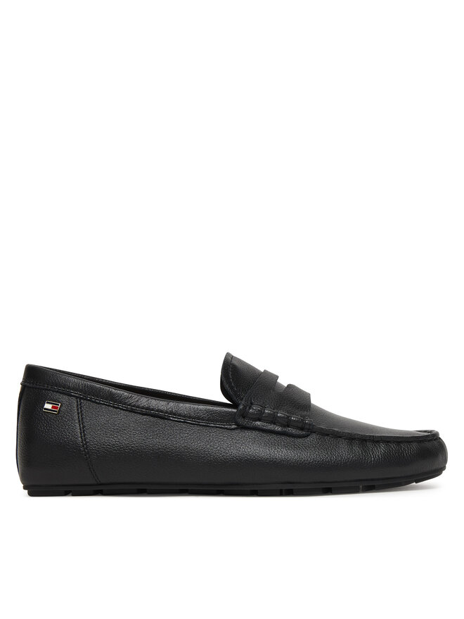 Tommy Hilfiger Mokassins Tommy Hilfiger Flag Leather Driver Loafer FW0FW09350 Schwarz