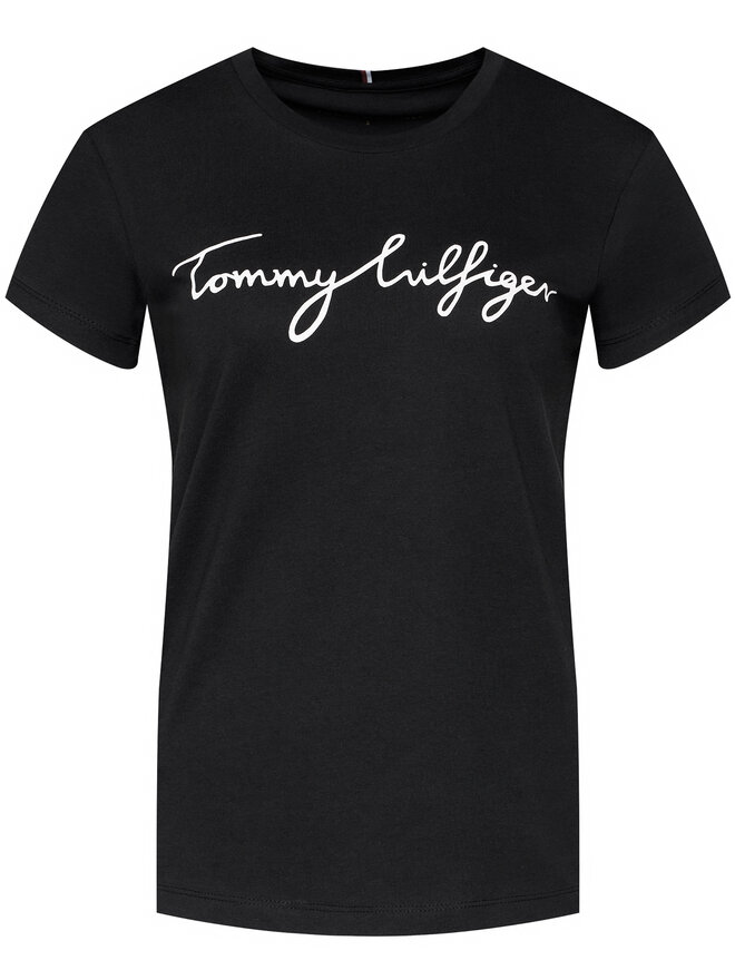 Tommy Hilfiger Tommy Hilfiger Marškinėliai Heritage Crew Neck Graphic Tee WW0WW24967 Juoda Regular Fit