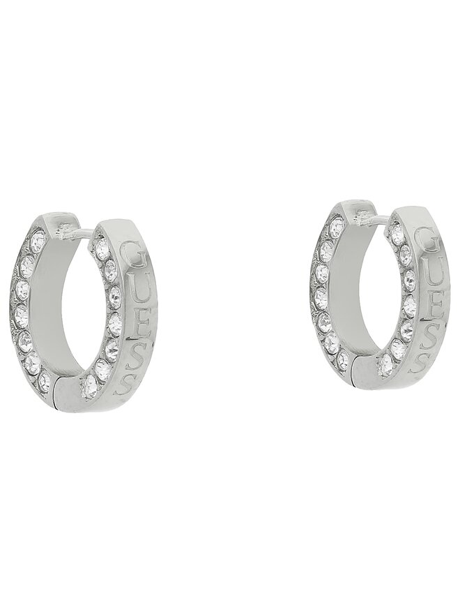 Guess Fülbevaló Guess Circle Lights JUBE03 160JW Ezüst ródium bevonat