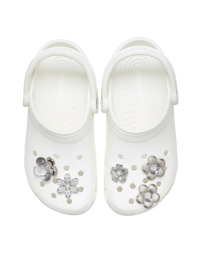 Crocs Decorazione per scarpe Crocs Jibbitz Monochrome Slvr Flwrs 5 Pack 10013258 Multicolore