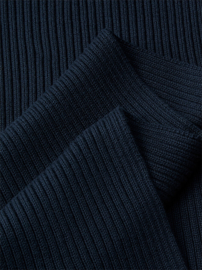 Calvin Klein Sál Calvin Klein Patch Chunky Rib Cotton Scarf LV04D8055G Sötétkék