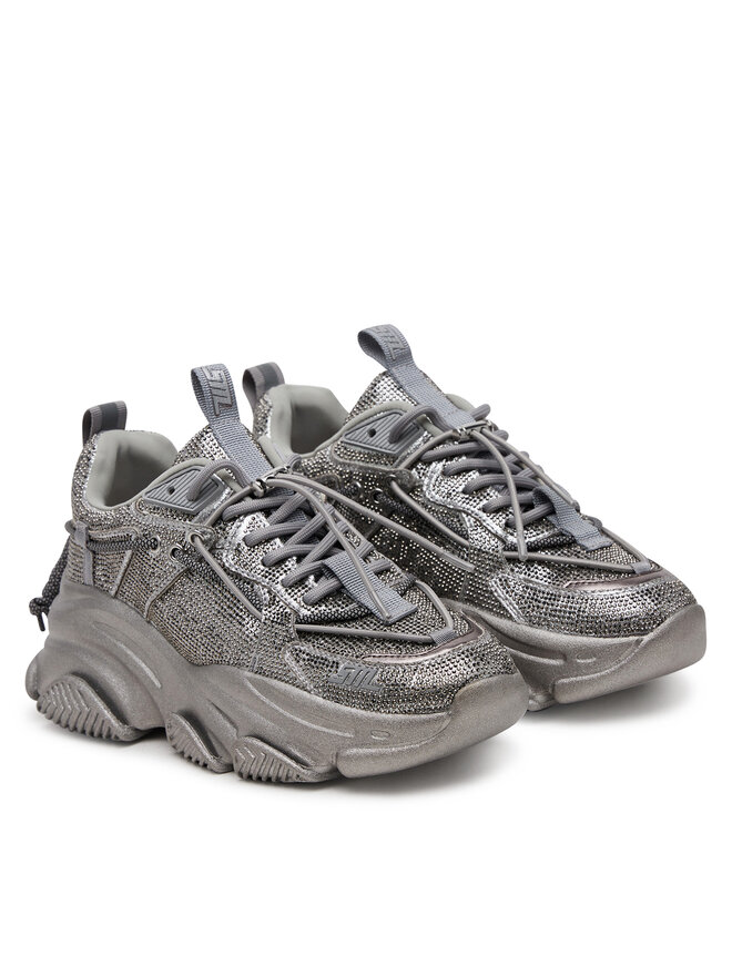 Steve Madden Sneakersy Steve Madden Vault 2R SM11003549 Srebrny