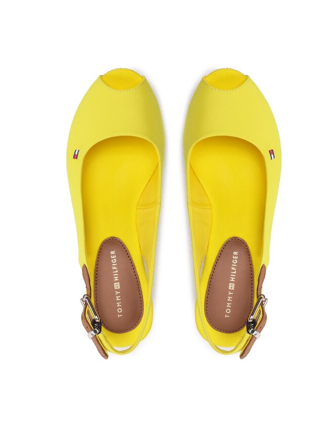 Tommy Hilfiger Szandál Tommy Hilfiger Iconic Elba Sling Back Wedge FW0FW04788 Sárga