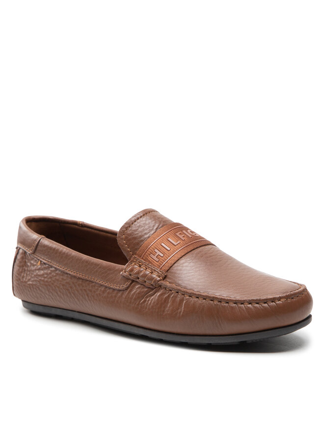 Tommy Hilfiger Mokassins Tommy Hilfiger Printed Hilfiger Leather Driver FM0FM04113 Braun