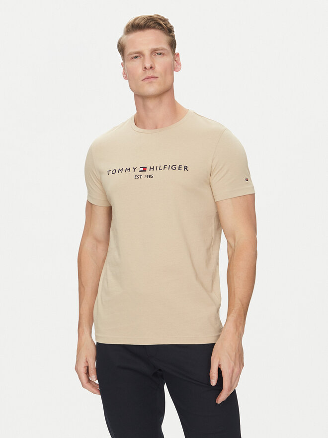 Tommy Hilfiger Tommy Hilfiger Camiseta Logo MW0MW11797 Beis Regular Fit