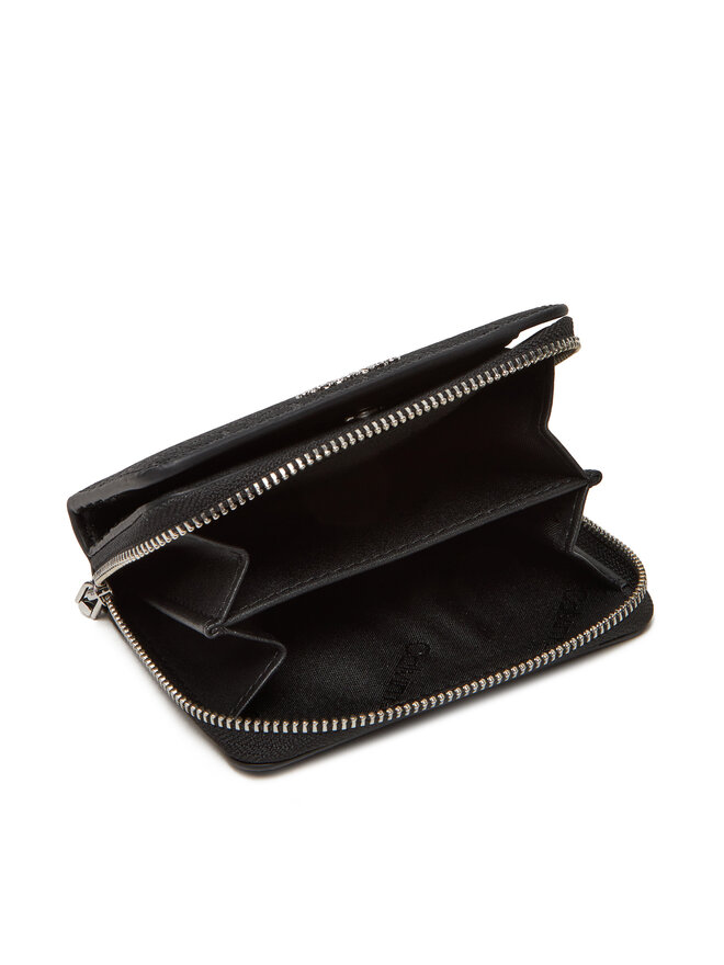 Calvin Klein Kleine Damen Geldbörse Calvin Klein Ck Must Aop Md Zip Around W Flap LV04F1037G Schwarz