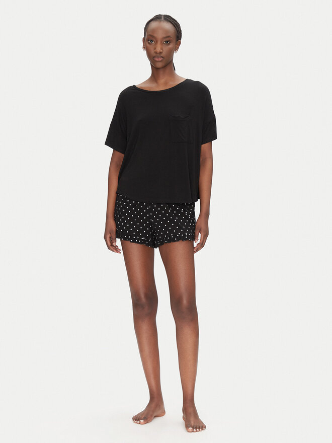 Hunkemöller Hunkemöller Πιτζάμα 301485 Μαύρο Regular Fit