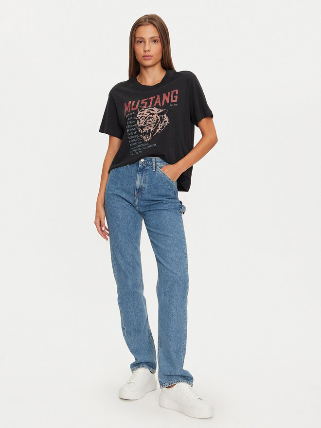 Mustang Mustang T-Shirt Floris 1015457 Μαύρο Relaxed Fit