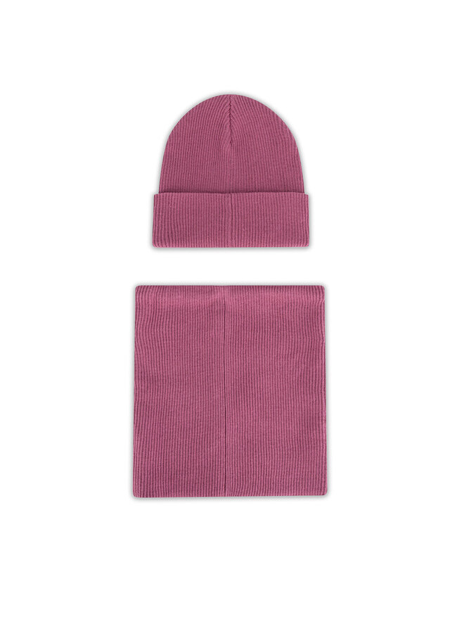 Nelli Blu Súprava čiapka a tunelový šál Nelli Blu 7KF-002-AW24 Ružová