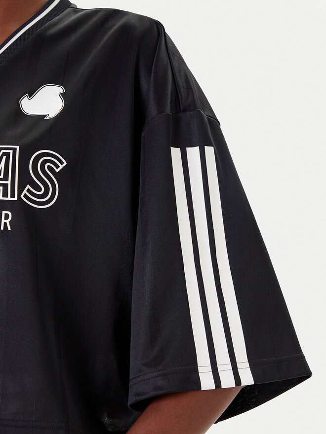 adidas adidas Marškinėliai Tiro Cut 3-Stripes JG4097 Juoda Oversize