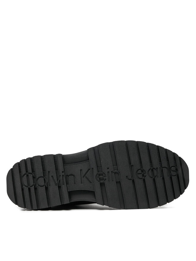 Calvin Klein Jeans Šnurovacia obuv Calvin Klein Jeans Eva Boot Mid Laceup Mix Mtr YM0YM00982 Čierna