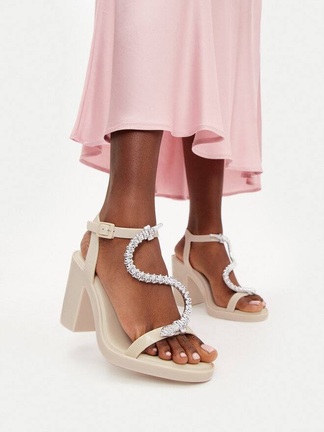 Melissa Sandales Melissa Melissa Snake Block + Bo.Bo Ad 35775 Bēšs
