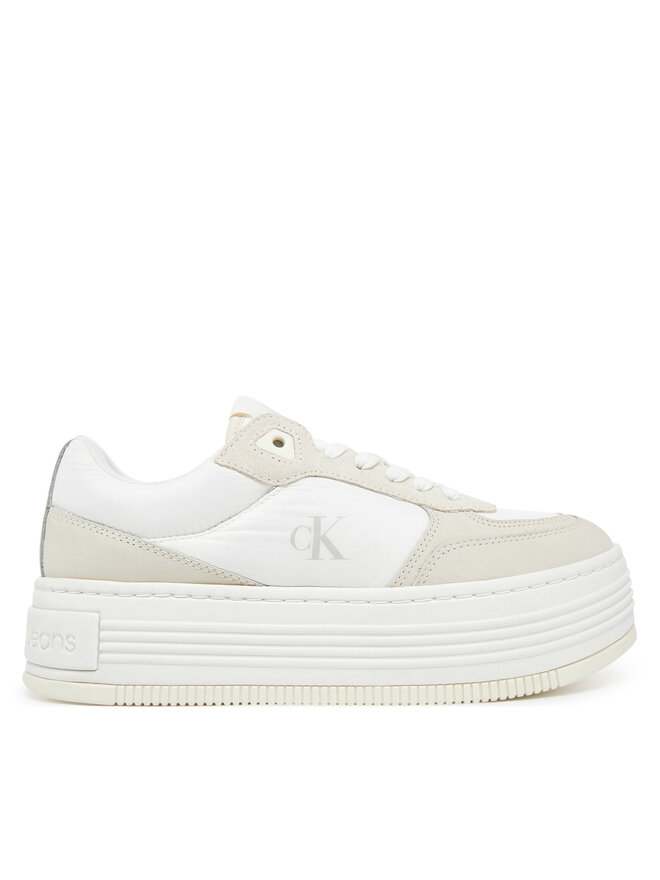Calvin Klein Jeans Sneakersy Calvin Klein Jeans Bold Flatf Low Lace Mix YW0YW01742 Biały
