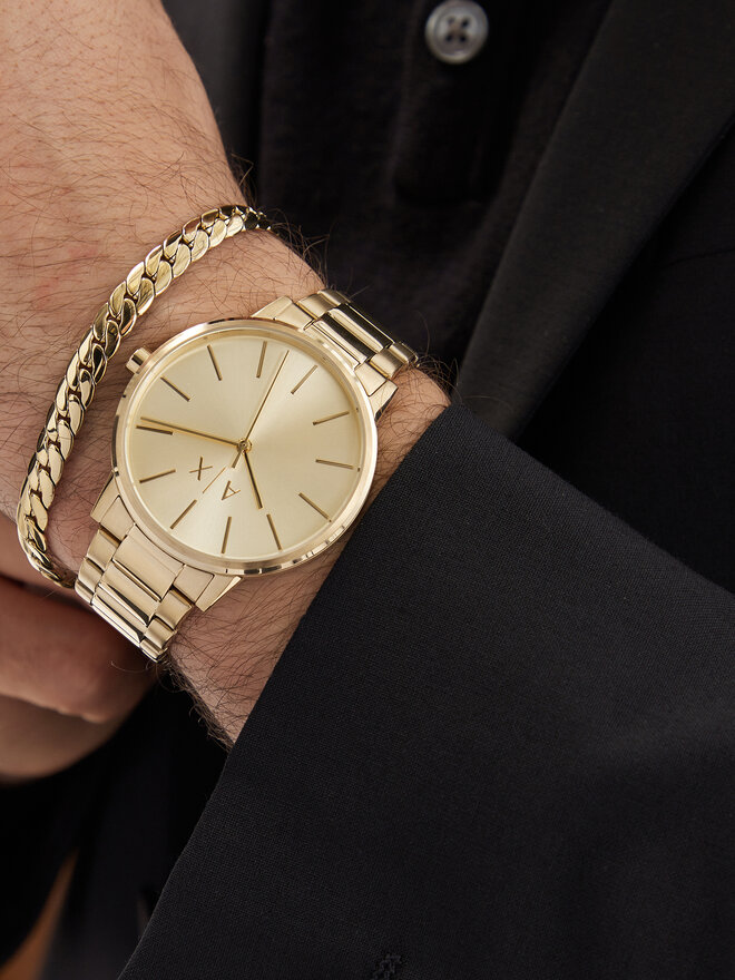 Armani Exchange Zegarek Armani Exchange AX7144SET Złoty