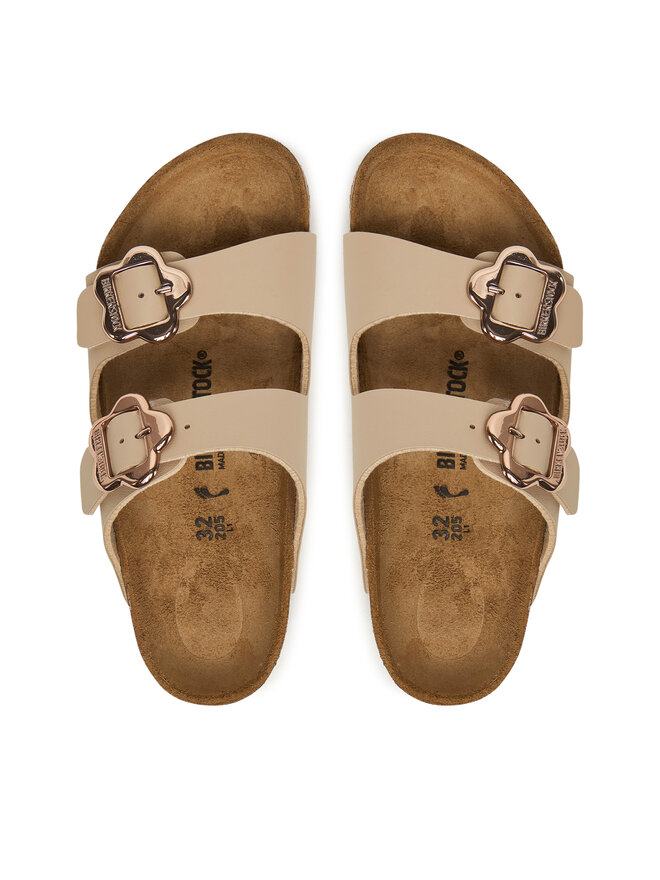Birkenstock Papucs Birkenstock Arizona Flower Buckle Kids 1030419 S Bézs