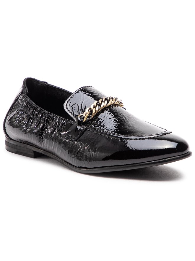 Tommy Hilfiger Slipper Tommy Hilfiger Rubberized Chain Loafer FW0FW03763 Schwarz