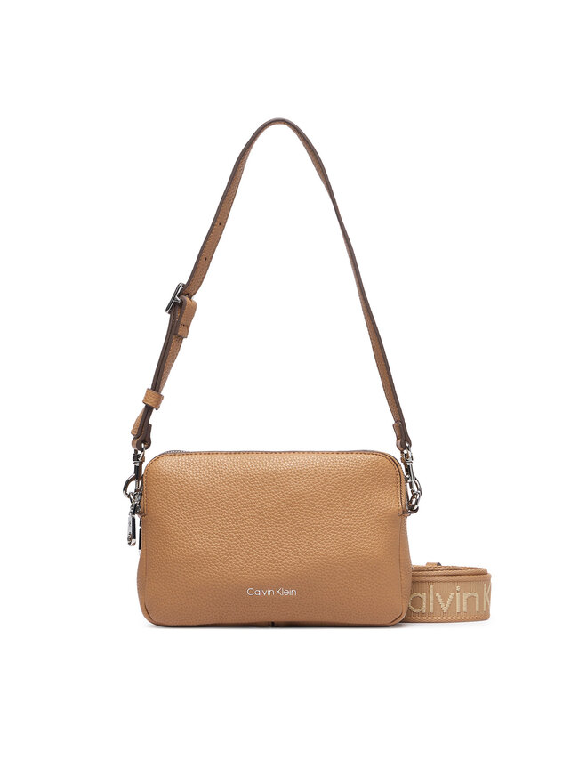 Calvin Klein Handtasche Calvin Klein Webbing 2X Strap Camera Bag LV04F3656G Beige