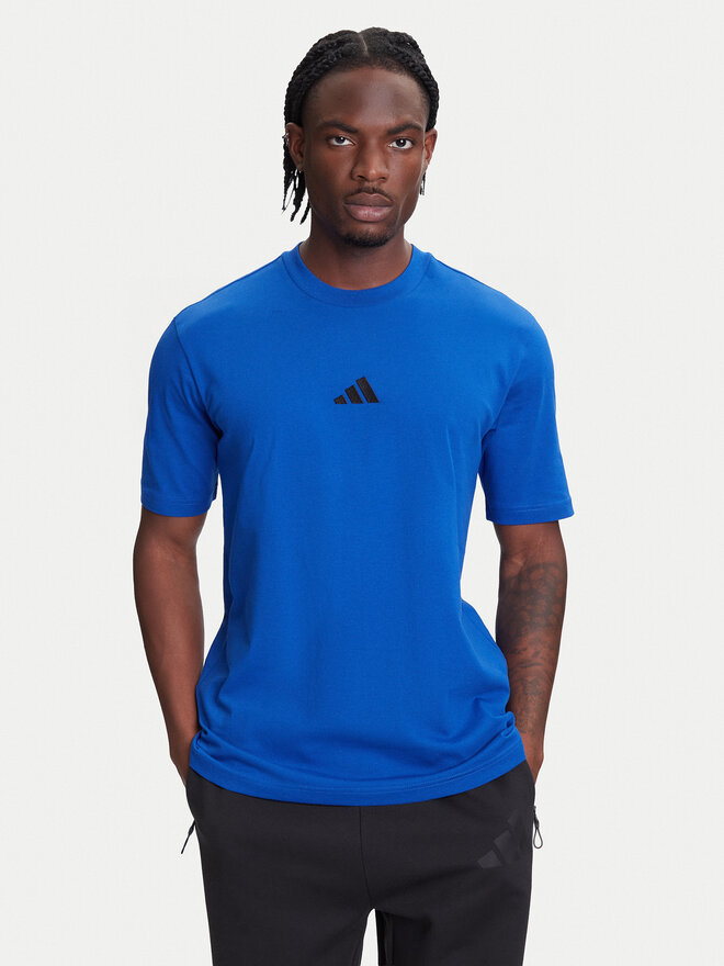 adidas adidas Marškinėliai Essentials Small Logo JF1094 Mėlyna Regular Fit