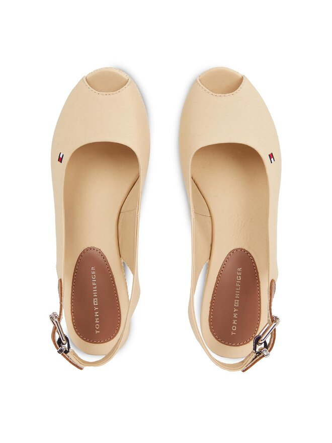 Tommy Hilfiger Espadrillas Tommy Hilfiger Iconic Elba Sling Back Wedge FW0FW04788 Beige