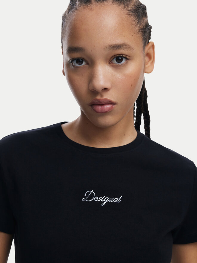 Desigual Desigual Marškinėliai 25SWTK15 Juoda Regular Fit