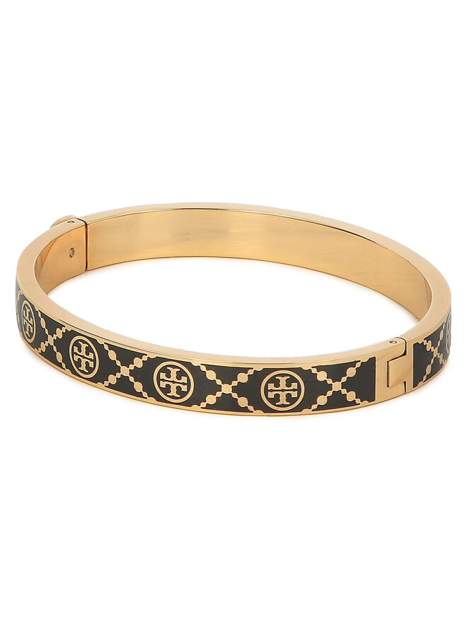 Tory Burch Гривна Tory Burch T Monogram Hinge Bracelet 150568 Черен